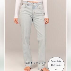 Abercrombie & Fitch Jeans Mid Rise The Straight Light Wash Denim Blue NWT 37 24